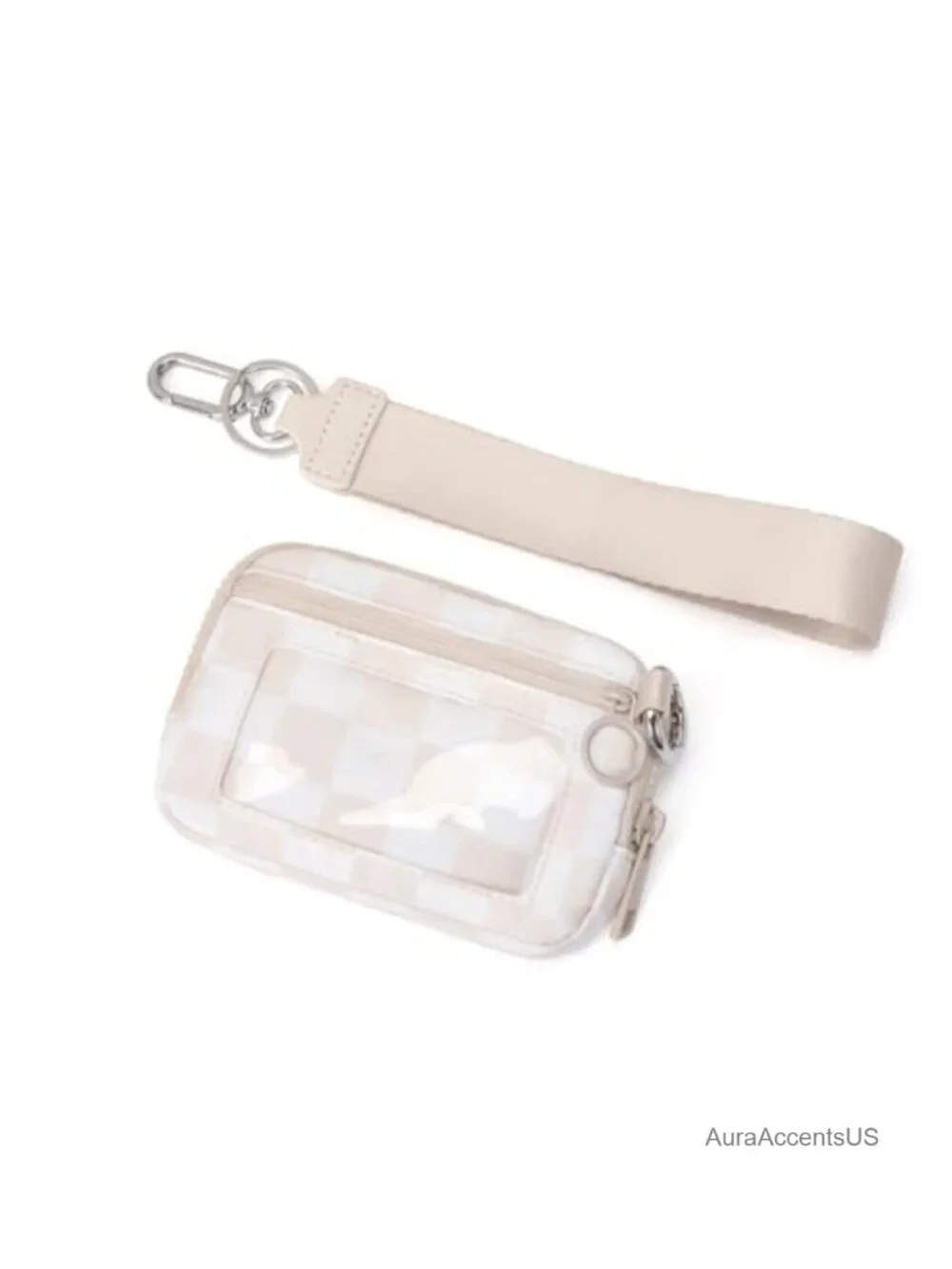 Quilted Nylon RFID Blocking Wristlet Wallet with Clear ID Window